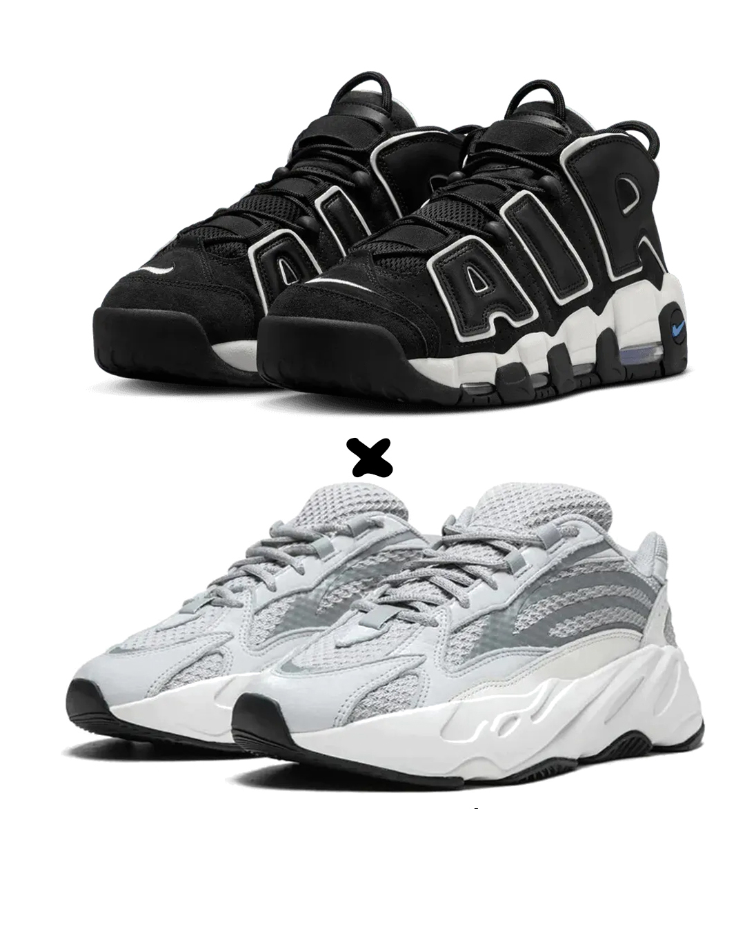 Nike Air More Uptempo 96 “Black and White” X. Adidas Yeezy Boost 700 V2 "Static"